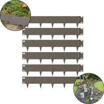Kit 6 Pç Guia para Gramado Ferro Flexível 24cm x 1,06m Cinza