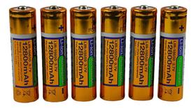 kit 6 pças Bateria 18650 12800mah 3.7v Lanterna - Enviamos no mesmo dia