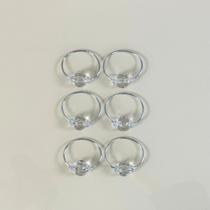 Kit 6 Pçs Anel para Guardanapo 6 Lugares Cristalino 4x3cm Argola