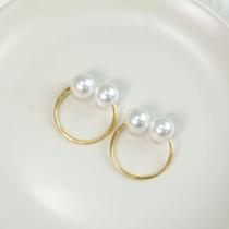 Kit 6 Pçs Anel para Guardanapo 6 Lugares Pérola Dupla Grande 4x3cm Argola