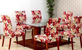 Kit 6 Pçs Capa Protetora de Cadeira 6 Lugares Floral