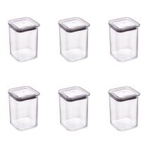 Kit 6 Pçs Potes Porta Condimentos Temperos Plasútil Acrílico Tampa Hermética Empilhável 160 mL Kit 6 Pçs Potes Porta Condimentos Temperos Plasútil Acrílico Tampa Hermética Empilhável 160 mL