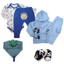Kit 6 Pçs Roupa Bebê Menino Menina Estilosa Presente Enxoval Kit 6 Pçs Roupa Bebê Menino Menina Estilosa Presente Enxoval