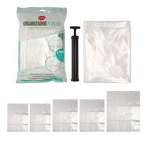 Kit 6 pcs saco a vacuo bomba plastico pet e pe 60 cm x 80 cm x 0,01 cm