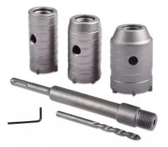 Kit 6 Pçs Serra Copo Concreto C/haste Sds Plus 330mm C
