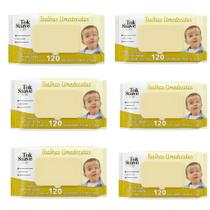 KIT 6 PCTS Toalhas Umedecidas infantil TOK SUAVE BABY 120 cada