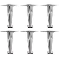 Kit 6 Pé Para Móveis Regulável Cônico Cromado 12cm em Aço