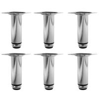 Kit 6 Pé Para Móveis Regulável Redondo Cromado 12cm Aço
