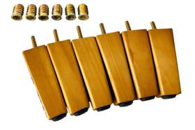 Kit 6 Pé Trapézio de 10cm Sofá Puff Cama Box Bucha Americana Incluso