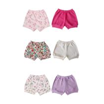 Kit 6 Peças -03 Short Estampado + 03 Shor Liso Tapa Fralda Para Bebê Estampado Malha Algodão Bermuda
