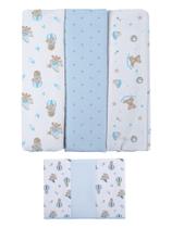 Kit 6 Peças 3 Cueiros Bebê Estampado 50Cm X 80Cm e 3 Pano Boca 100% Algodão Menino Cor:Urso Kit 6 Peças 3 Cueiros Bebê Estampado 50Cm X 80Cm e 3 Pano Boca 100% Algodão Menino Cor:Urso