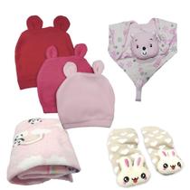 Kit 6 Peças Acessórios para Bebê Inverno Bonito e Barato Kit 6 Peças Acessórios para Bebê Inverno Bonito e Barato