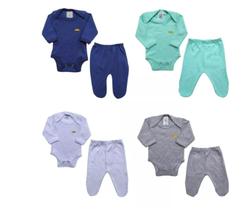 Kit 6 Peças - Bebe Prematuro 3 Body + 3 Mijão Algodão Reborn - Lol Kids Baby