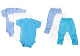 Kit 6 Peças Body Bebê e Calça Mijão Manga Curta DCP Kids Liso Algodão Amizade