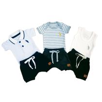 Kit 6 Peças Body Bebê + Shorts Saída Maternidade Enxoval