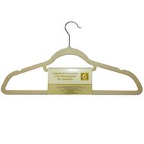 Kit 6 peças cabide aveludado com prendedor de gravata - cleanhome