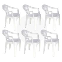 Kit 6 PeÇas Cadeira Com BraÇos Iguape Branca Tramontina Kit 6 PeÇas Cadeira Com BraÇos Iguape Branca Tramontina