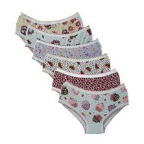 Kit 6 Peças Calcinha Infantil Estampada Em Algodão Modelo Básico Sortidas Kit 6 Peças Calcinha Infantil Estampada Em Algodão Modelo Básico Sortidas