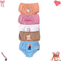 Kit 6 Peças Calcinhas Infantil Menina Bebê 100% Algodão Cores Sortidas Antialérgico