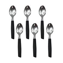 Kit 6 Peças Colher de Chá/Sobremesa Cabene Cabo Plástico Preto Kit 6 Peças Colher de Chá/Sobremesa Cabene Cabo Plástico Preto