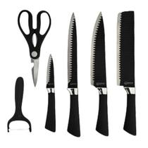 Kit 6 peças conjunto de facas para churrasco, descascador e tesoura profissional.