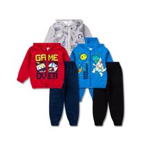 Kit 6 Peças Conjunto de Moletom Infantil Masculino Roupa Inverno Menino - 3 Jaquetas e 3 Calças