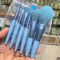 Kit 6 Peças Conjunto De Pincéis De Maquiagem com Estojo Transparente Para Viagem cores sortidas Kit 6 Peças Conjunto De Pincéis De Maquiagem com Estojo Transparente Para Viagem cores sortidas