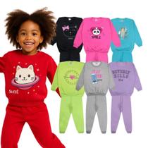 Kit 6 Peças Conjunto Moletom Infantil Menina 1 ao 16 Feminino Outono Inverno Kit 6 Peças Conjunto Moletom Infantil Menina 1 ao 16 Feminino Outono Inverno