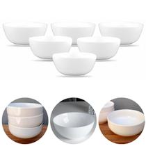 Kit 6 Peças De Bowl Porcelana Branca Cereal Sopa Caldo 800ml