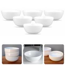 Kit 6 Peças De Bowl Porcelana Branca Cereal Sopa Caldo 800ml