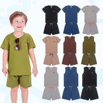 Kit 6 peças de Conjunto Infantil Menino Masculino Minimalista Monocromático Verão Menino Casual Kit 6 peças de Conjunto Infantil Menino Masculino Minimalista Monocromático Verão Menino Casual