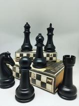 kit 6 peças de Enfeite de porcelana de xadrez 12cm