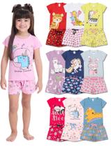 Kit 6 Peças de Pijamas Curto Infantis para Meninas bebê Confortáveis e Cheios de Estilo pijama para bebê meninas Kit 6 Peças de Pijamas Curto Infantis para Meninas bebê Confortáveis e Cheios de Estilo pijama para bebê meninas