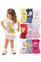 Kit 6 Peças de Pijamas Curto Infantis para Meninas Confortáveis e Cheios de Estilo pijama para meninas