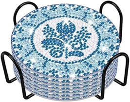 Kit 6 Peças de Pintura Diamante 5D para Porta Copos Decorativos, Mosaico do Mesmo Desenho, Base de Cortiça, Suporte Metá Kit 6 Peças de Pintura Diamante 5D para Porta Copos Decorativos, Mosaico do Mesmo Desenho, Base de Cortiça, Suporte Metá
