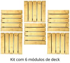 KIT 6 peças deck modular de madeira Pinus tratado 50x50 centímetros para área externa (Cobre 1,5 m²)