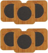 Kit 6 Peças Descanso De Panela De Bambu Madeira Quadrado Kit 6 Peças Descanso De Panela De Bambu Madeira Quadrado