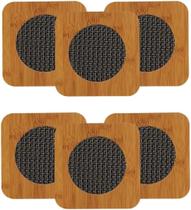 Kit 6 Peças Descanso De Panela De Bambu Madeira Quadrado Kit 6 Peças Descanso De Panela De Bambu Madeira Quadrado