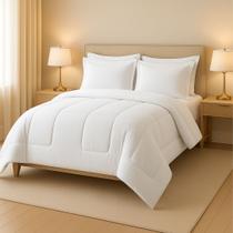 Kit 6 peças: Edredom Dupla Face Premium Luxo Casa Dona Casal Queen Branco Kit 6 peças: Edredom Dupla Face Premium Luxo Casa Dona Casal Queen Branco