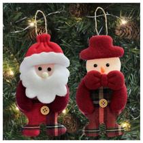 Kit 6 Peças Enfeite árvore Natal Pendente Papai Noel Boneco De Neve 14cm Kit 6 Peças Enfeite árvore Natal Pendente Papai Noel Boneco De Neve 14cm