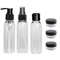 Kit 6 Peças Frascos Potes Colorido Organizadores De Mala Para Viagem Creme Shampoo 65ml Design Prático Multiuso