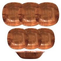 Kit 6 Peças Gamelas Bambu De Cozinha Para Servir e Decorar Kit 6 Peças Gamelas Bambu De Cozinha Para Servir e Decorar