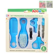 Kit 6 Peças Higiene do Bebê Adoleta Escova Pente Tesourinha Lixa Cortador de unhas Infantil - LET BABY BOLSAS DE MATERNIDADE