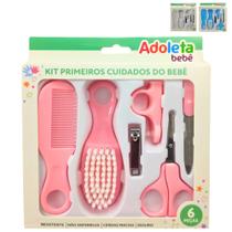 Kit 6 Peças Higiene do Bebê Adoleta Escova Pente Tesourinha Lixa Cortador de unhas Infantil - LET BABY BOLSAS DE MATERNIDADE