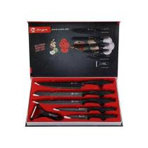 Kit 6 Peças Jogo De Facas Inox AntiAderente Cozinha/Churrasco Faqueiro - zoom je