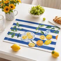 Kit 6 Peças Jogo de Mesa Americano Sousplat de PVC para Mesa Posta Tropical Limão Siciliano Kit 6 Peças Jogo de Mesa Americano Sousplat de PVC para Mesa Posta Tropical Limão Siciliano