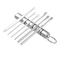 Kit 6 Peças Limpa Cera De Ouvido Limpeza Auricular Extrator Remoção Pinça Espiral Estojo Aço Inox Kit 6 Peças Limpa Cera De Ouvido Limpeza Auricular Extrator Remoção Pinça Espiral Estojo Aço Inox