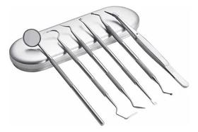 Kit 6 Peças Limpeza Dental com Sonda e Espelho