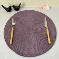 Kit 6 Peças Lugar Jogo Americano Redondo Decorativo Supla Mesa Posta Lilás