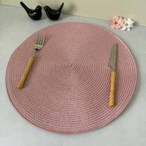Kit 6 Peças Lugar Jogo Americano Redondo Decorativo Supla Mesa Posta Rosa Claro